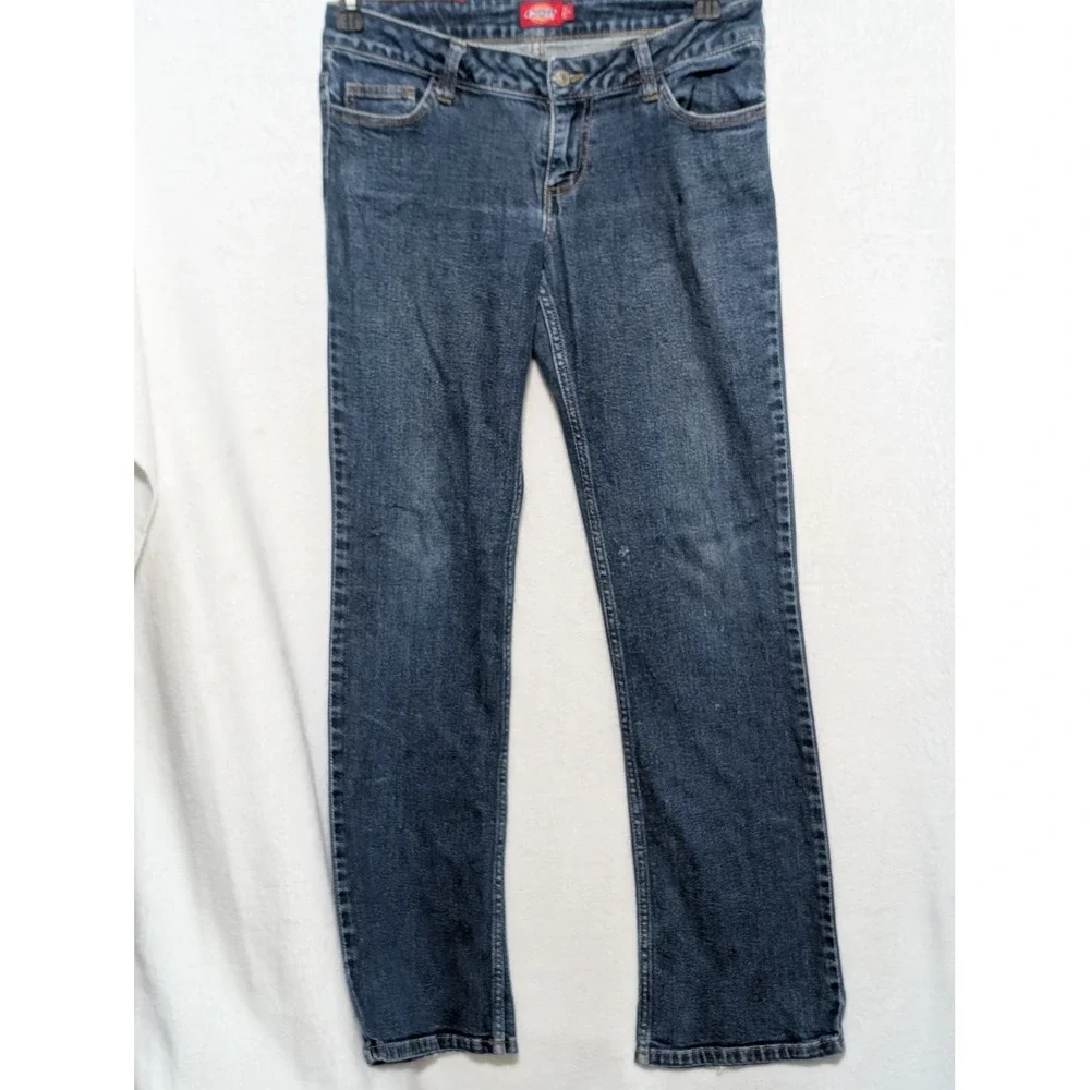 Dickies Womens Low Rise Straight Leg Jeans Blue Medium Wash Denim Size 9